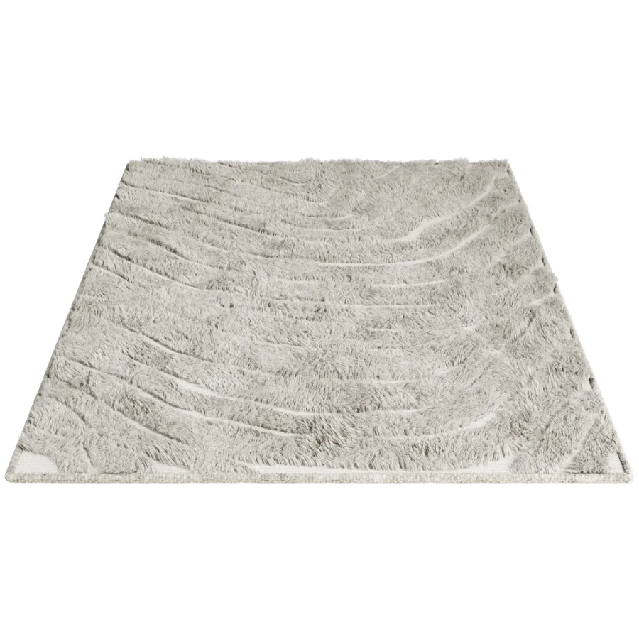 Modern Abstract Wool Wave Rug - Image 4