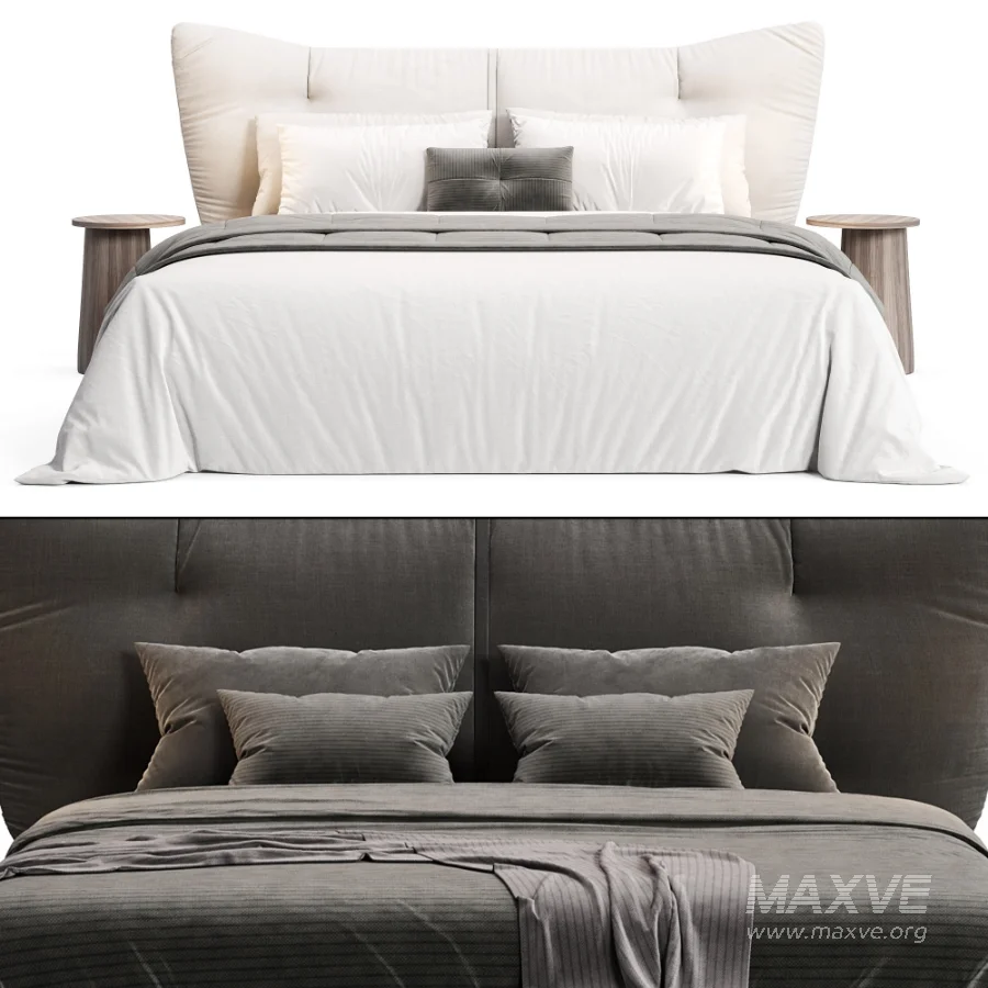 Euroa Suede Fabric Wide Upholstered Headboard Luxury Bed - Image 2