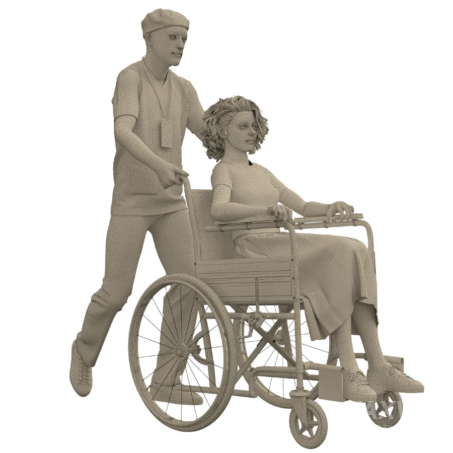 Nurse With a Patient in a Wheelchair - Image 3