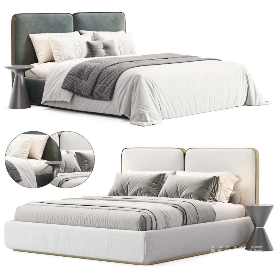 Gem Upholstered King Queen Bed - Image 2