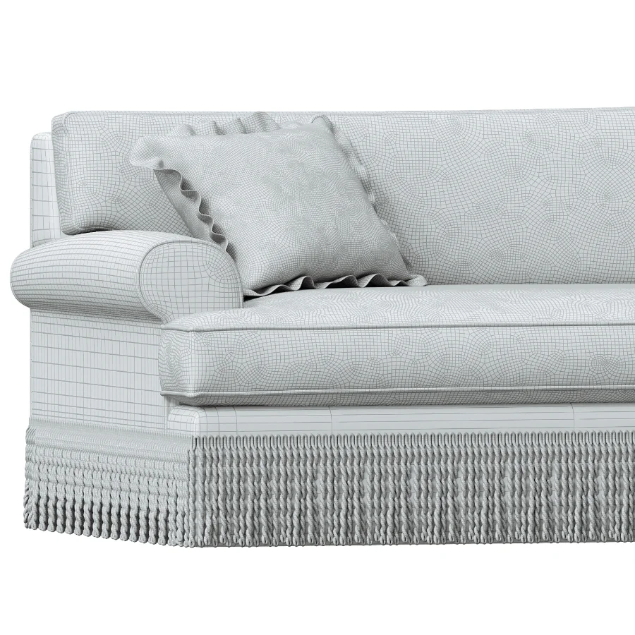 Beige Fringed Sofa Madison - Image 2