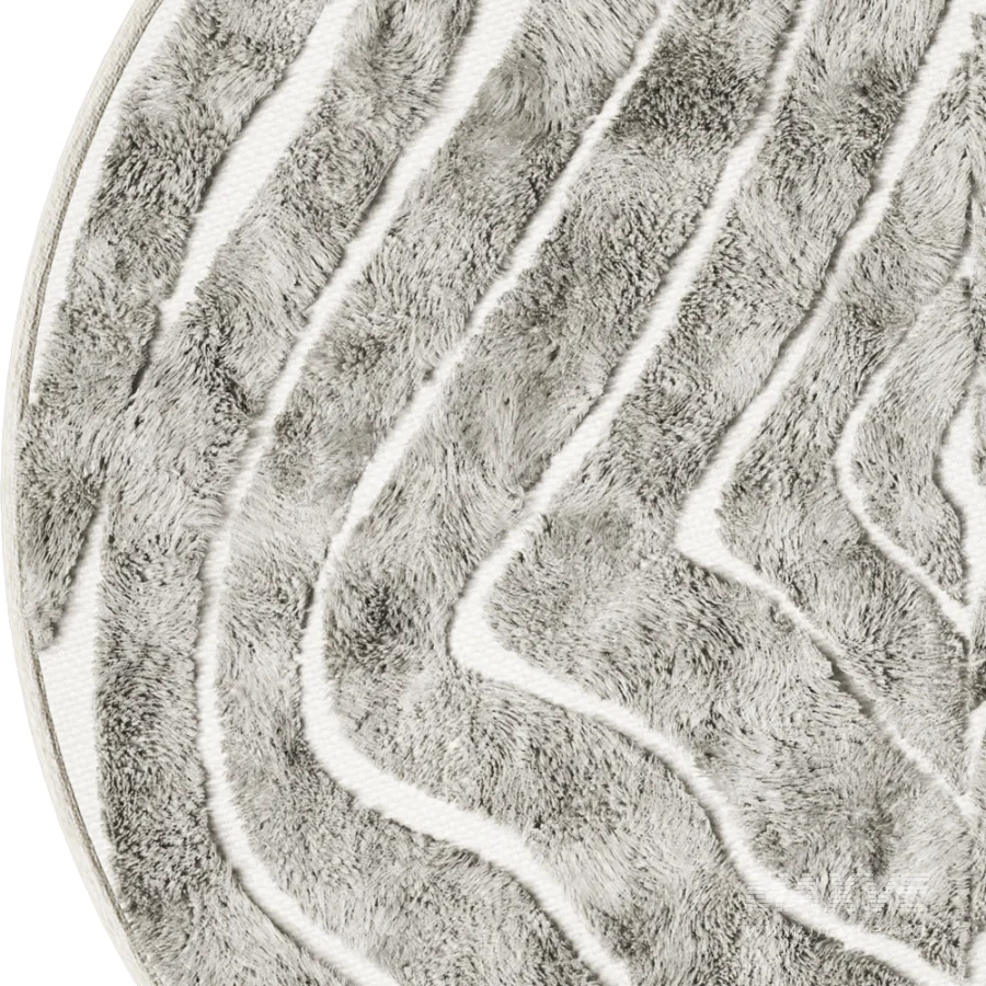 Modern Textureed Wool Round Rug - Image 3