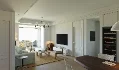 Modern living room and dining room office room interior scene - Thumbnail 4