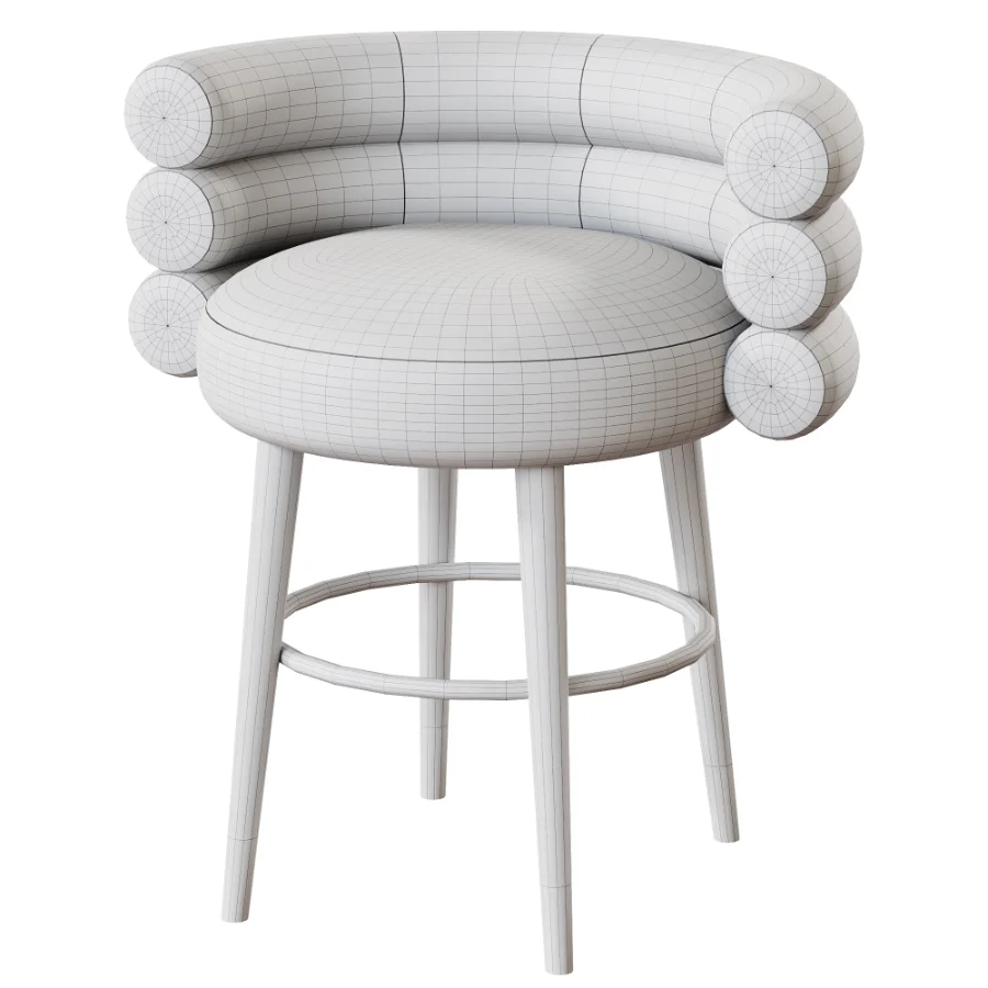 Betty Cream Velvet Counter Stool - Image 7