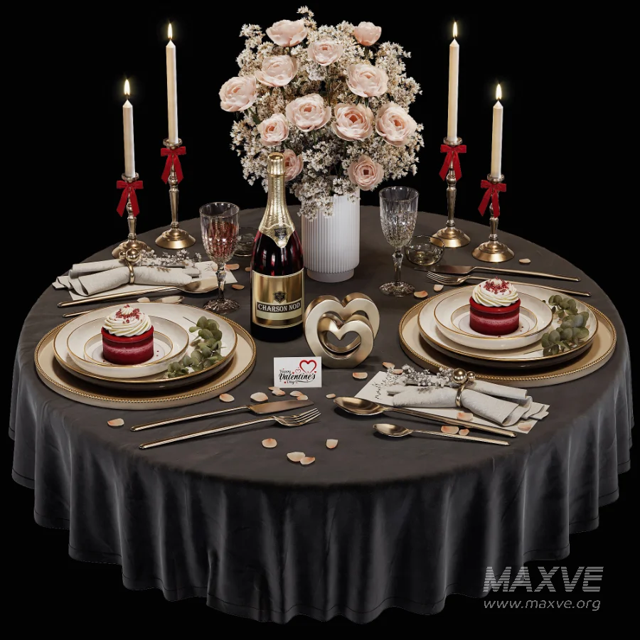 Romantic Tableware Set for February 14 - Image 1