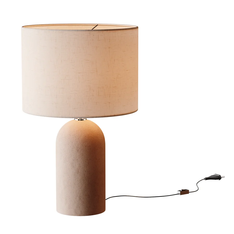Emna Concrete and Linen Table Lamp - Image 5