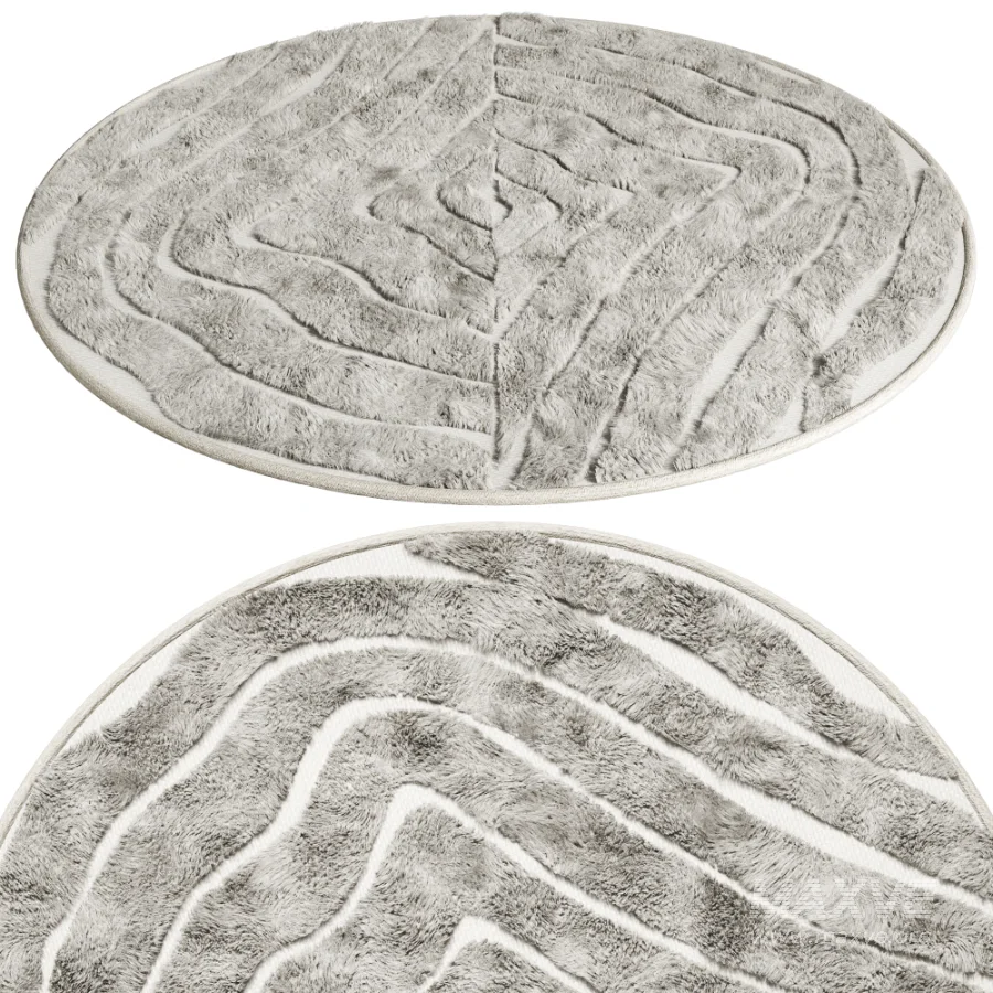 Modern Textureed Wool Round Rug - Image 1