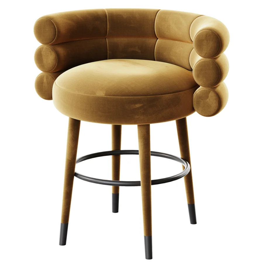Betty Cream Velvet Counter Stool - Image 6