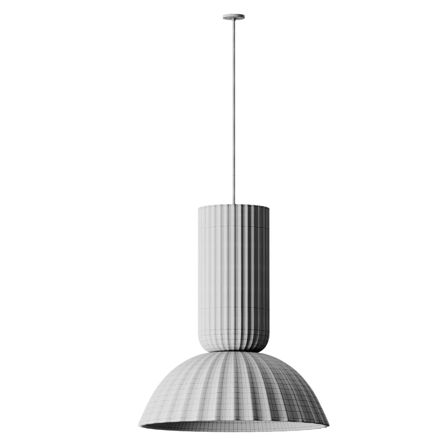 Jeanne Fluted White Porcelain Dome Pendant Light - Image 9