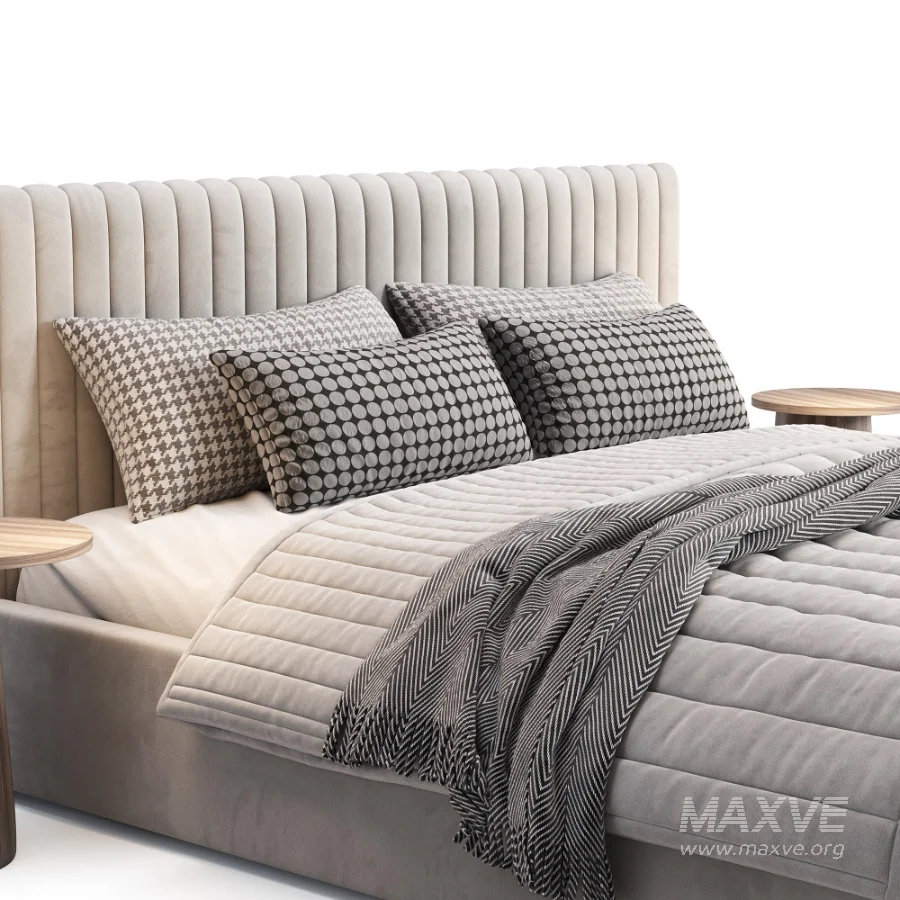 Isley Fabric Stripe Pattern Bed - Image 5