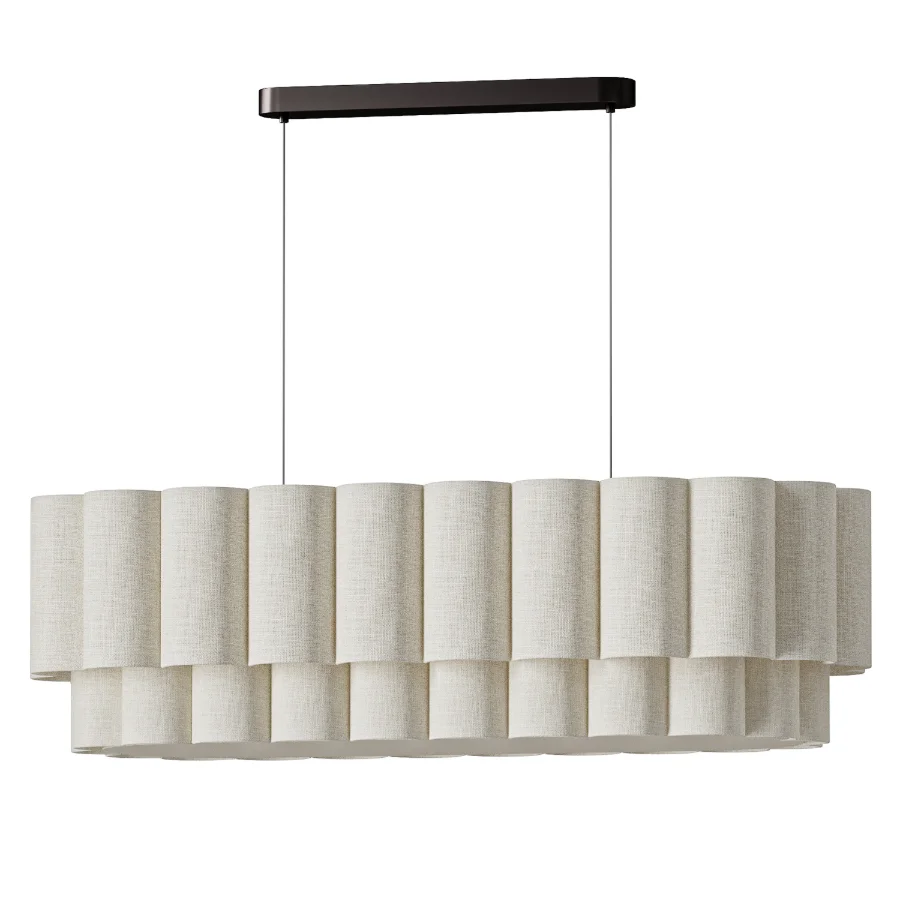 Lights & Lamps Folia Oval Linen Pendant - Image 3