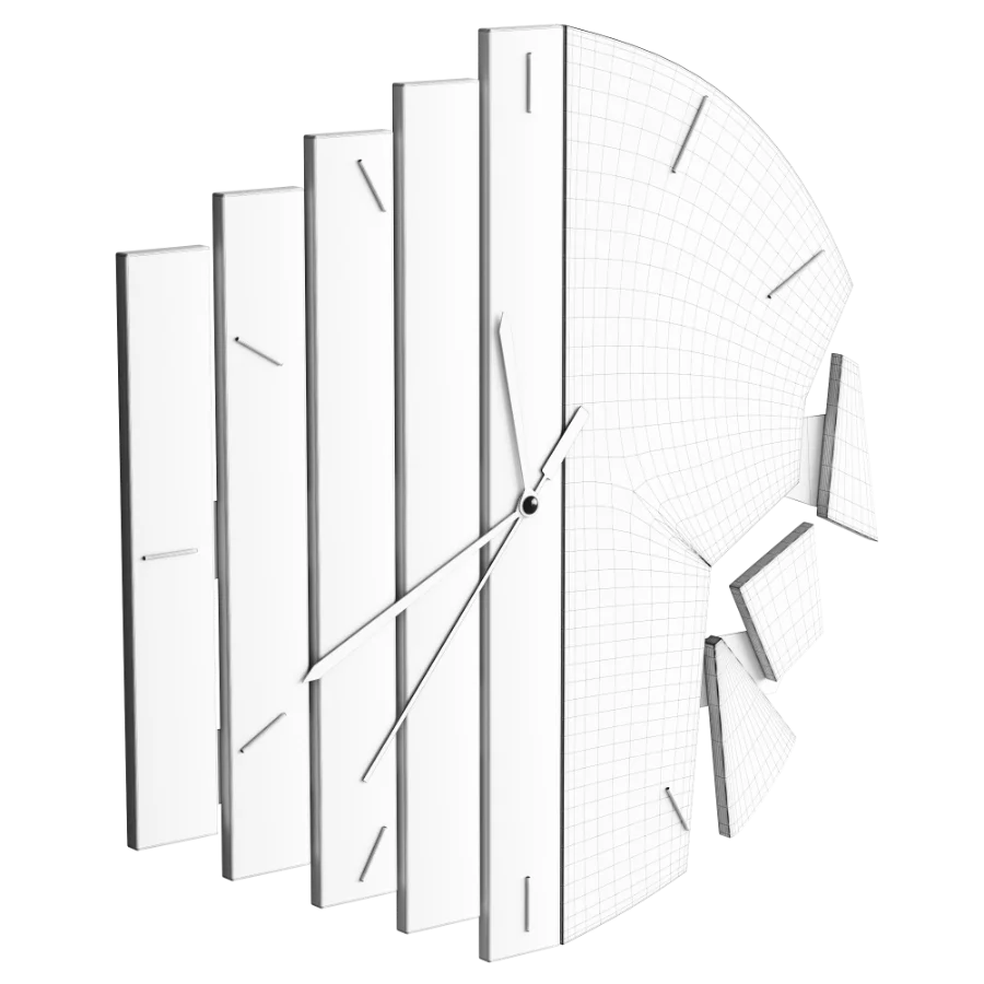 Black Wall Clock with Unique Fragmented Design - Image 2