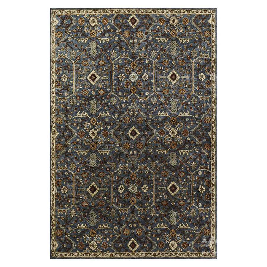 Wool Oriental Area Rug in Slated Blue - Image 2