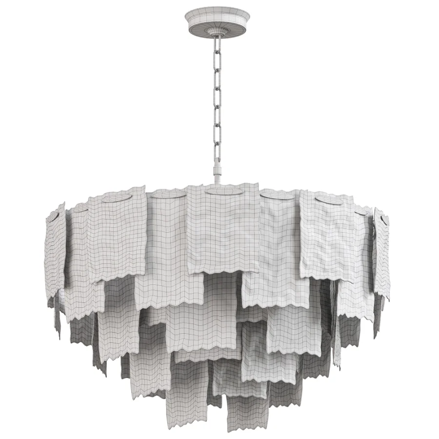 Round Ribbed Glass Chandelier By Garda Decor - Image 5