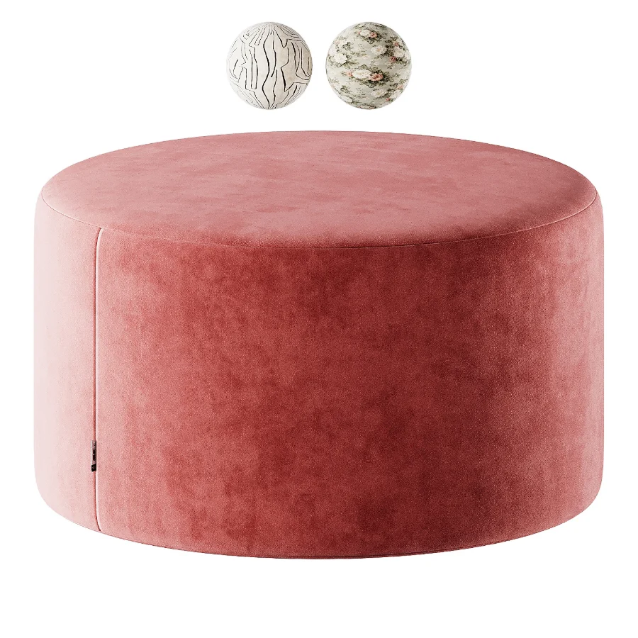 Pouf Kofi 3 Velour Red - Image 1