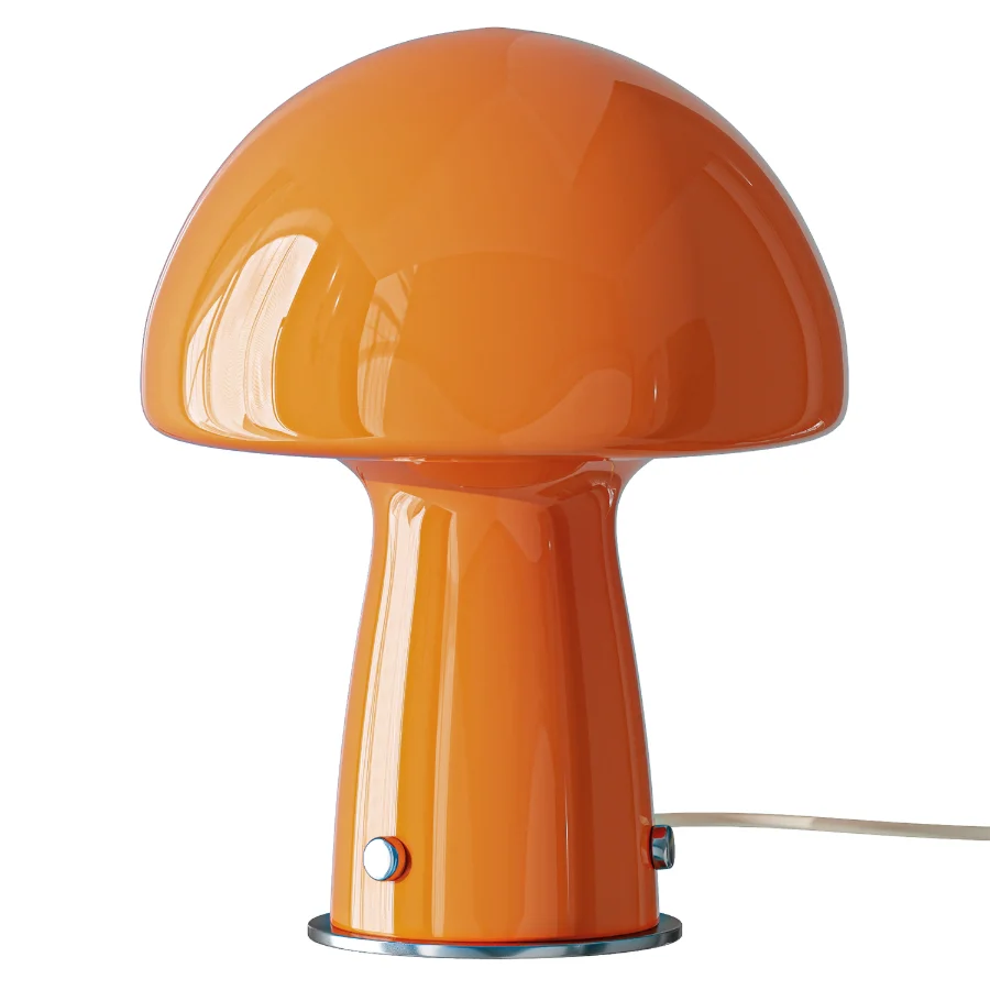 Danish Orange Glass Table Lamp - Image 1
