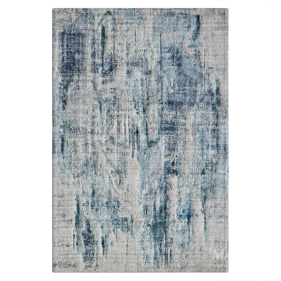 Abstract Area Rug in Blue - Image 2