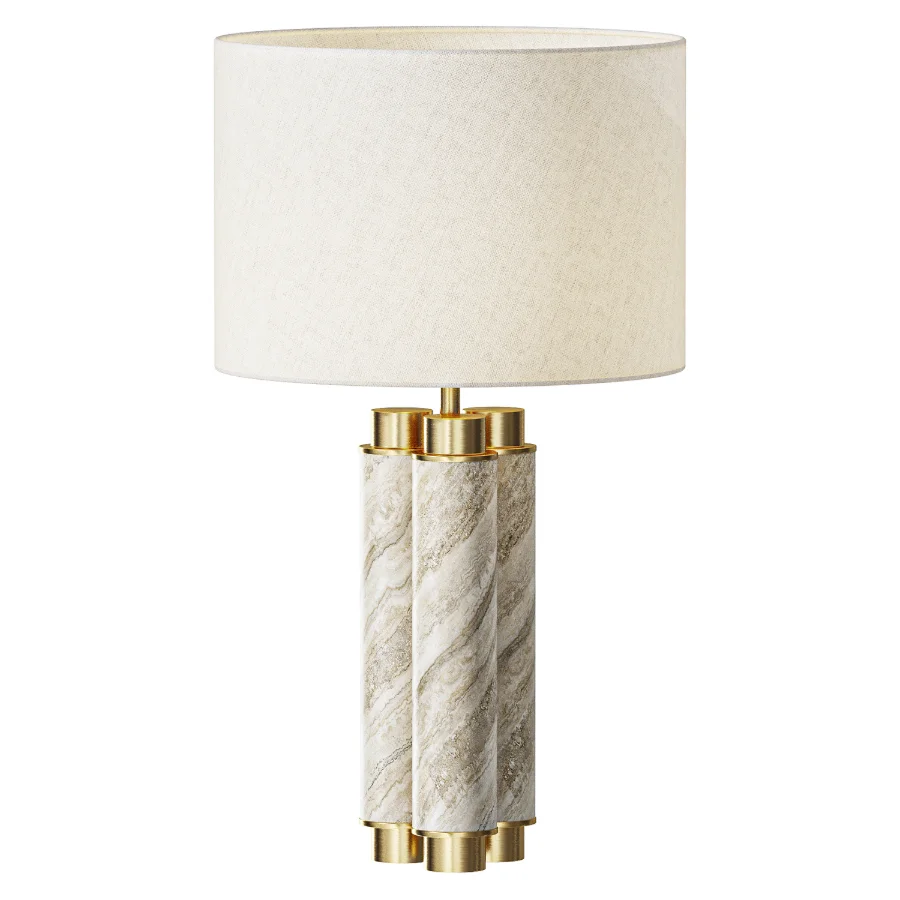 3 Clump Travertine Table Lamp Brilliant Maker - Image 1