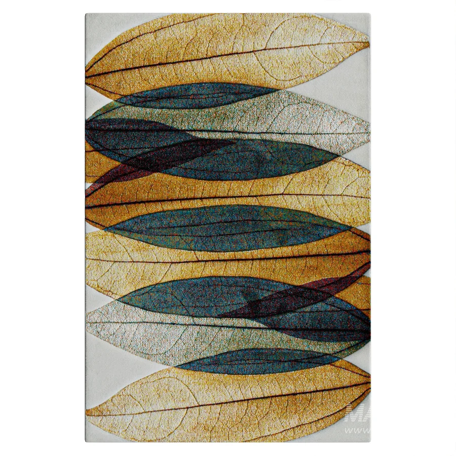 Hollywood Power Loom Polypropylene Floral Area Rug in Gold - Image 2