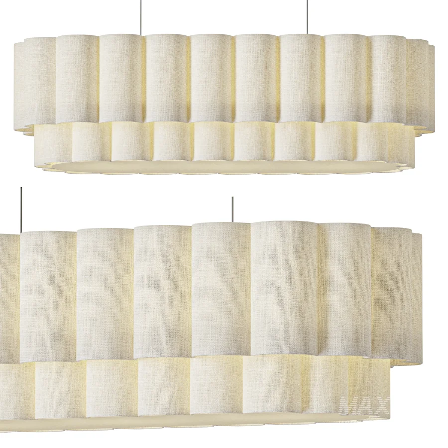 Lights & Lamps Folia Oval Linen Pendant - Image 1
