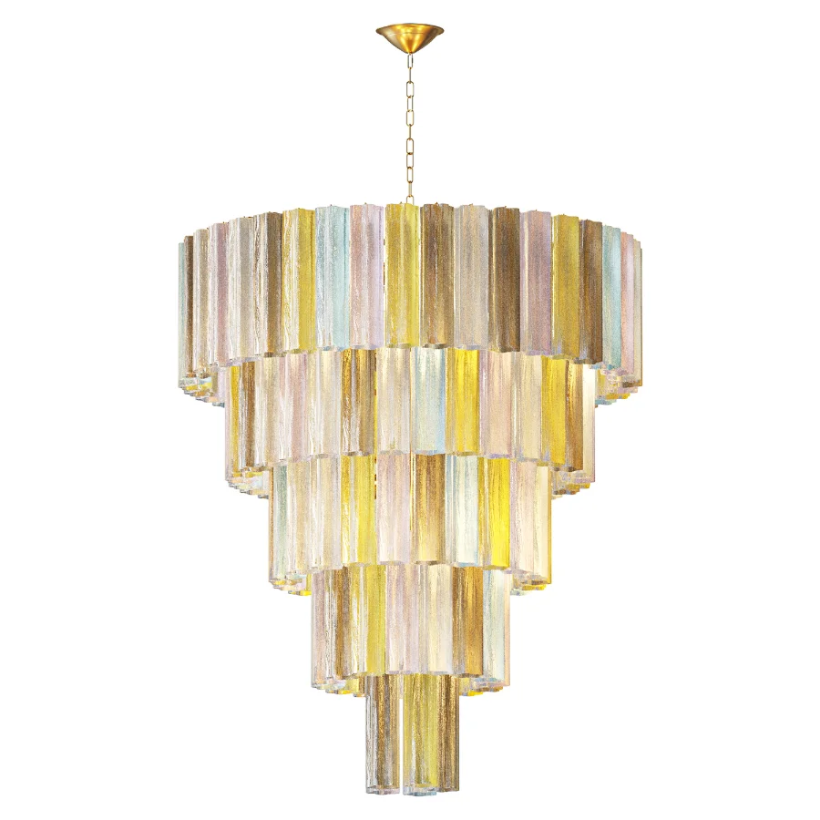 Contemporary Multicolor Tronchi Murano Glass Chandelier - Image 2