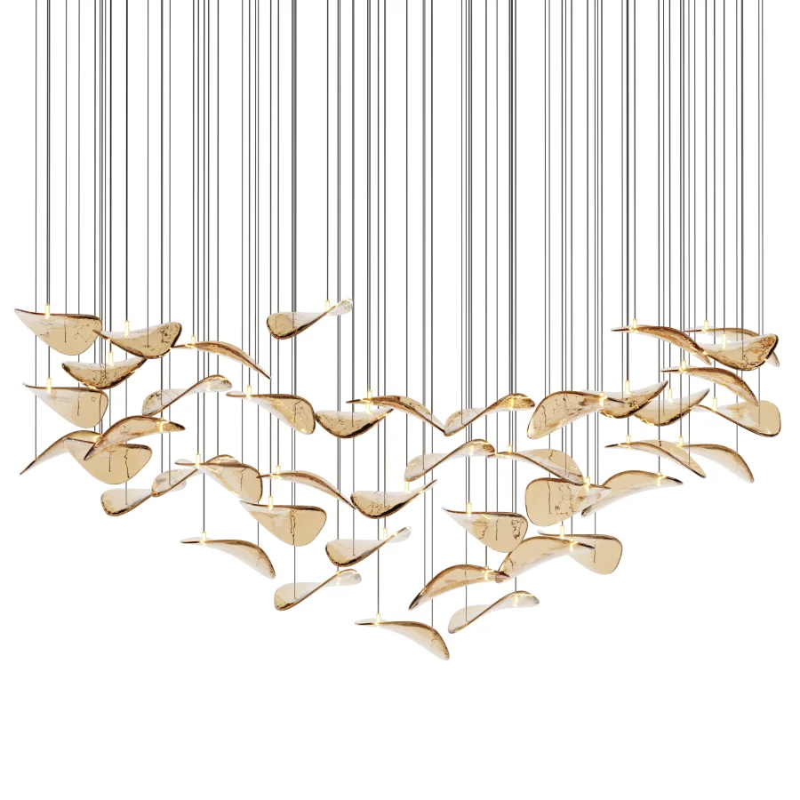 Wave Floating Leaf Chandelier - Image 1