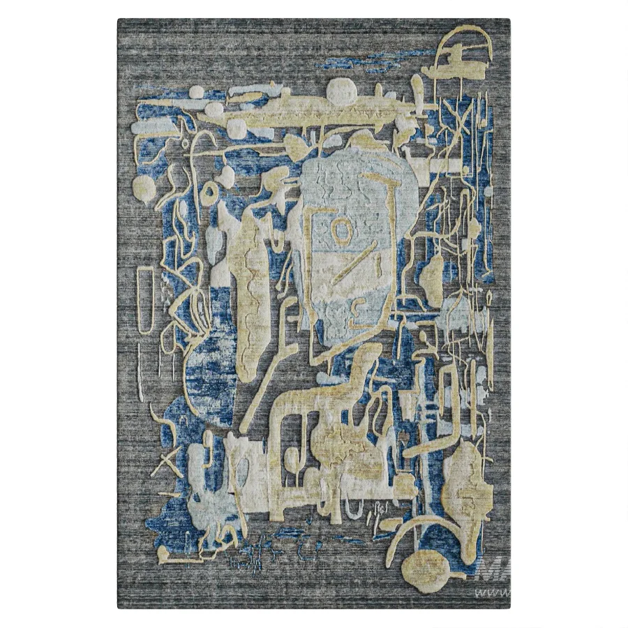 Studio Glyphs by Katie Merz Cloud Slate Wool Handcrafted Area Rug - Image 2