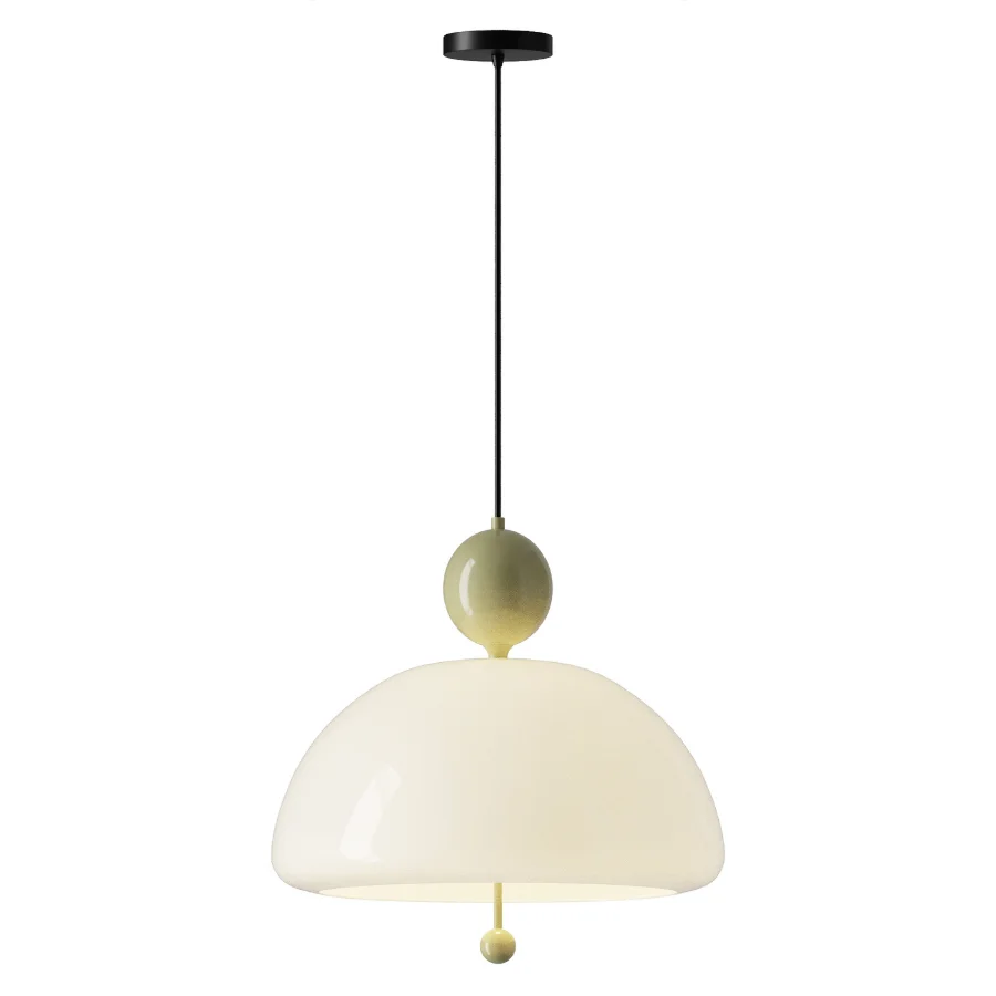Beige Glass Globe Pendant - Image 3