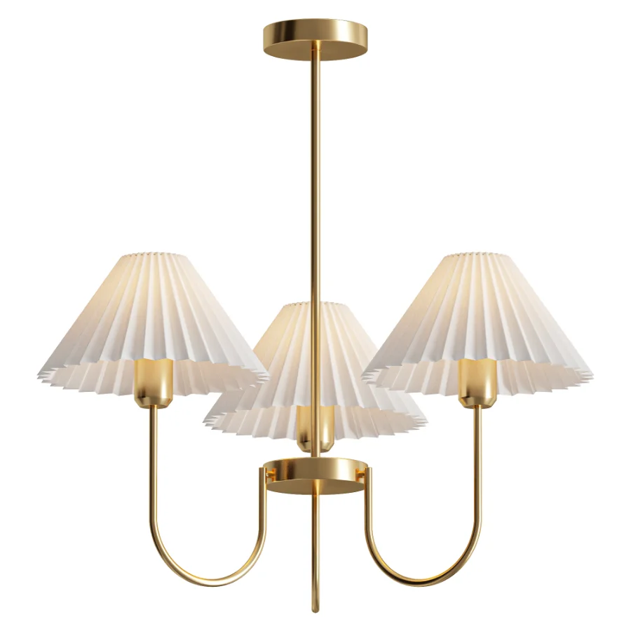 Lenore Pleated Chandelier 3 heads - Image 1