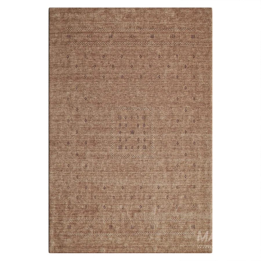 Hand Knotted Geometric Area Rug in Peach - Image 2