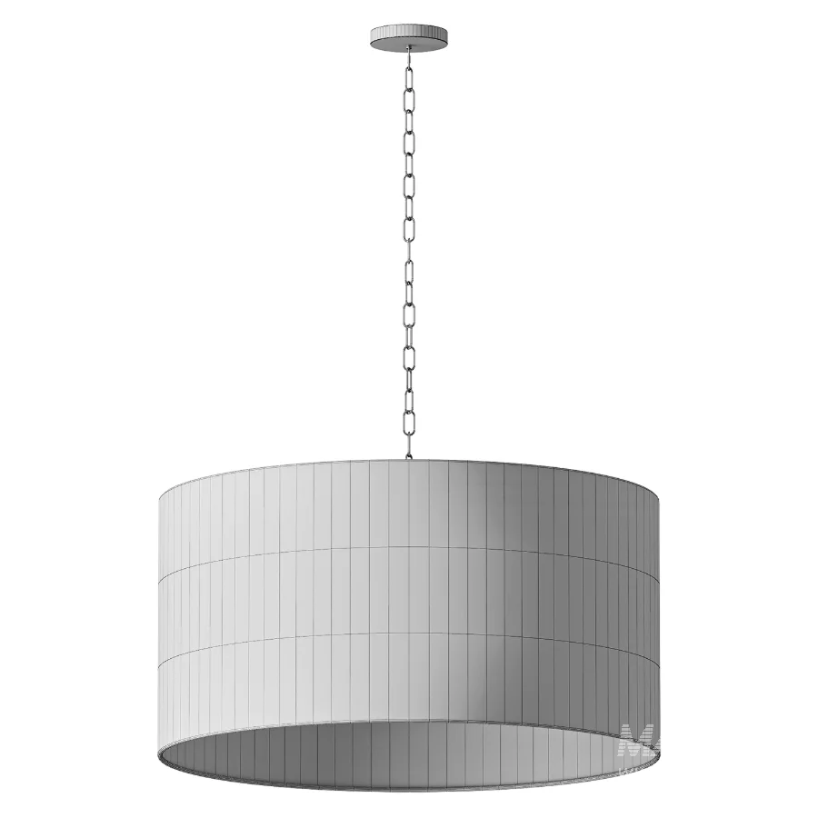 Dumora Iron Linen Drum Pendant - Image 3