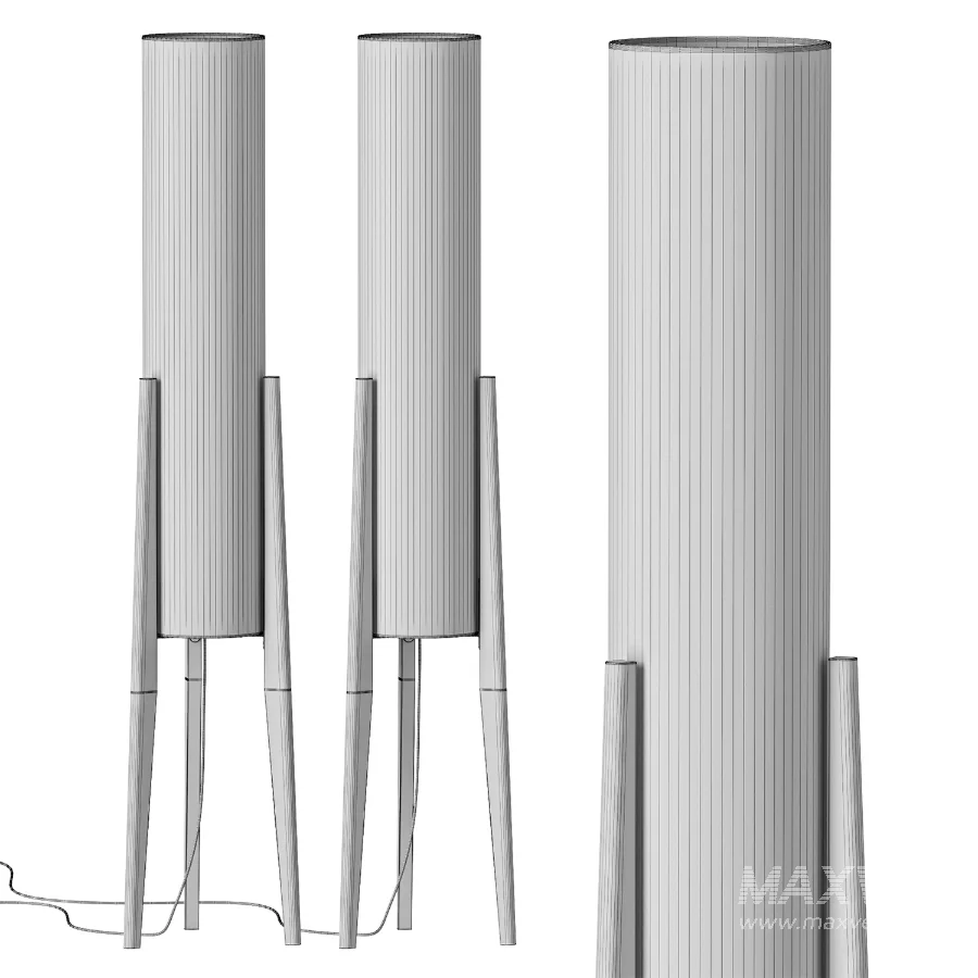 Japanese Wooden LED Floor Lamp - Image 4