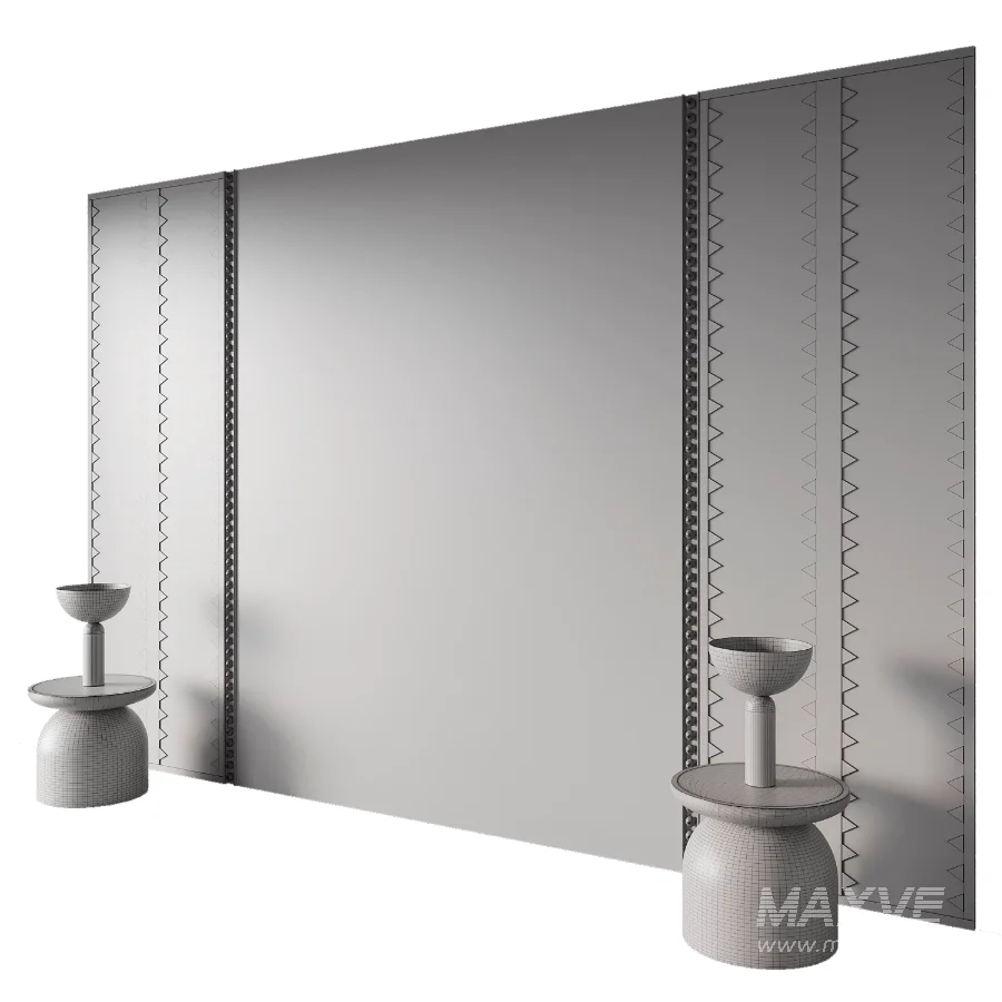 Timeless Wood Headboard with Artistic Panels - Image 5