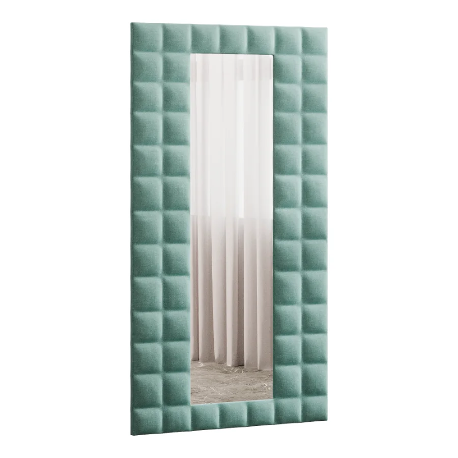 Modern Fabric Upholstered Full Length Floor Mirror 14 - Image 3