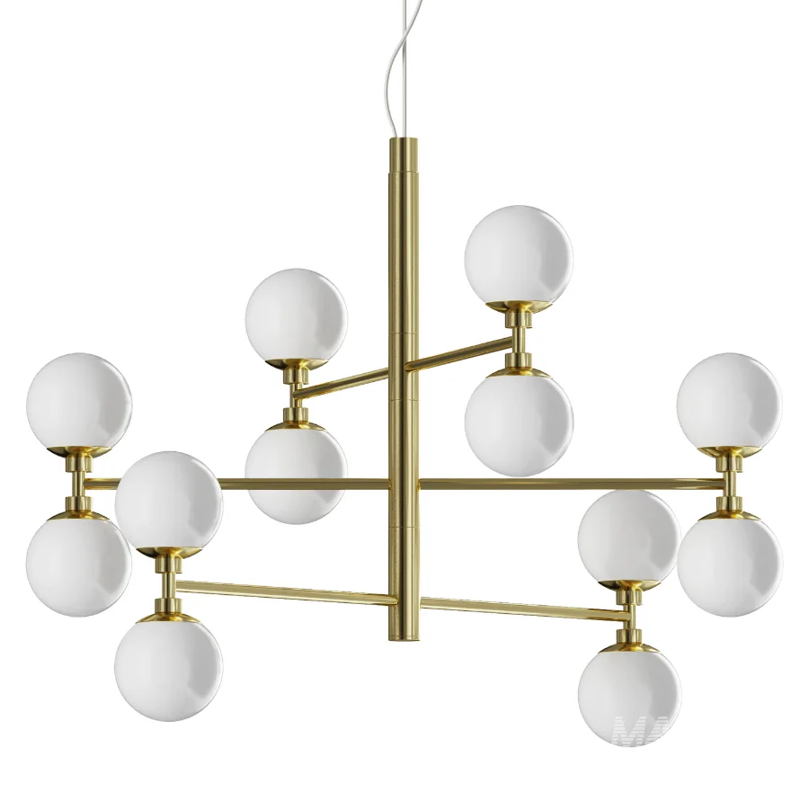 Grover Large Pendant with Opal Glass Balls - Image 2