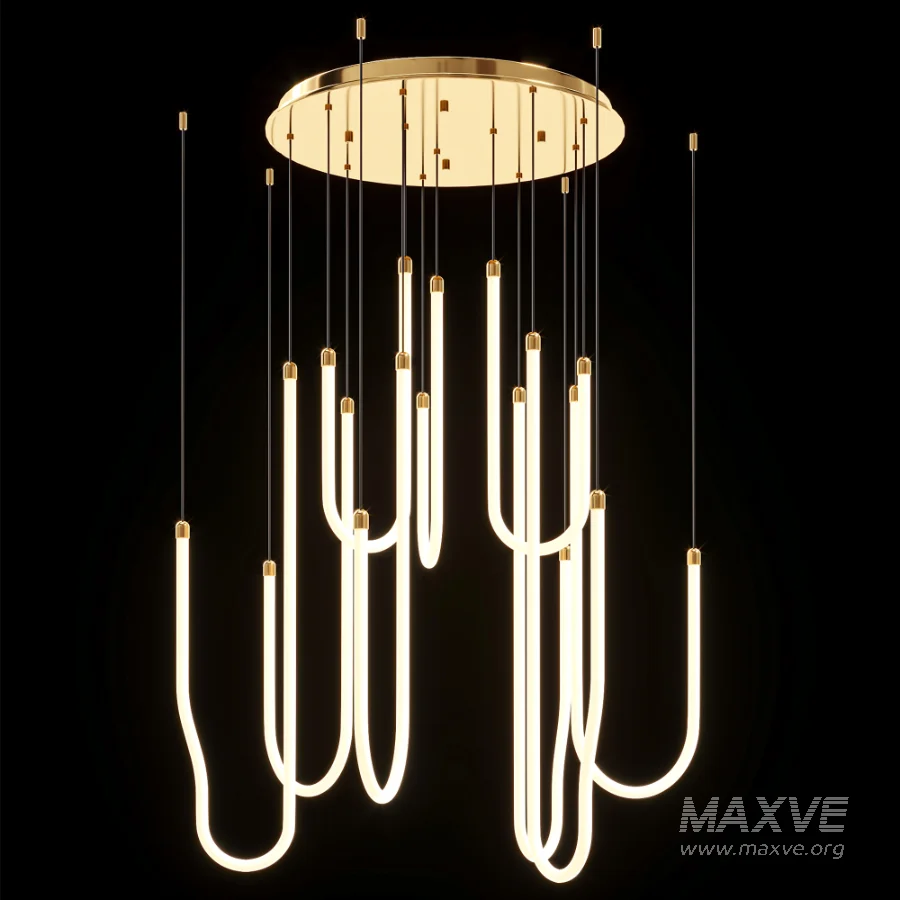 Brass 8 Light LED Pendant - Image 4