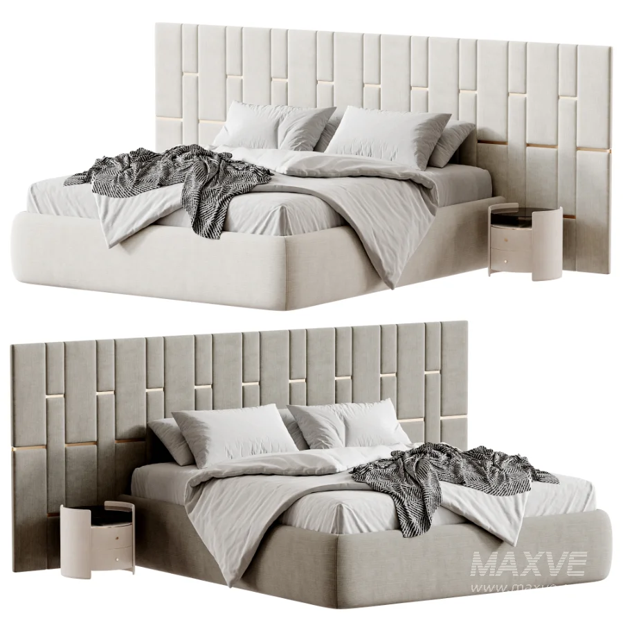 LOreal bed with a wide headboard - Image 1