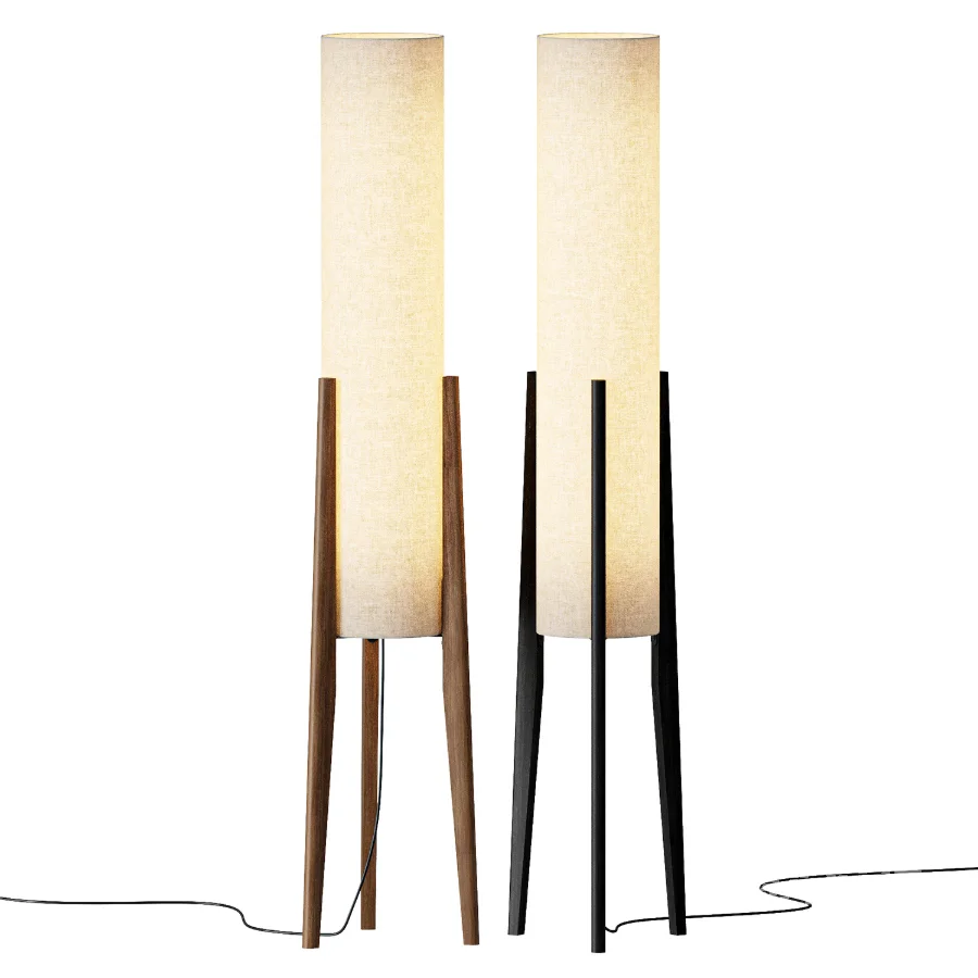 Japanese Wooden LED Floor Lamp - Image 3