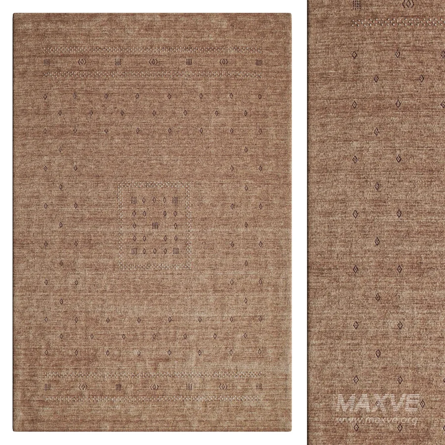 Hand Knotted Geometric Area Rug in Peach - Image 1