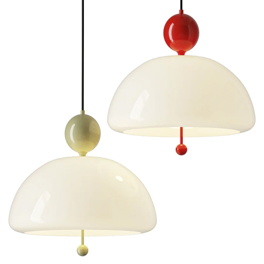 Beige Glass Globe Pendant - Image 1
