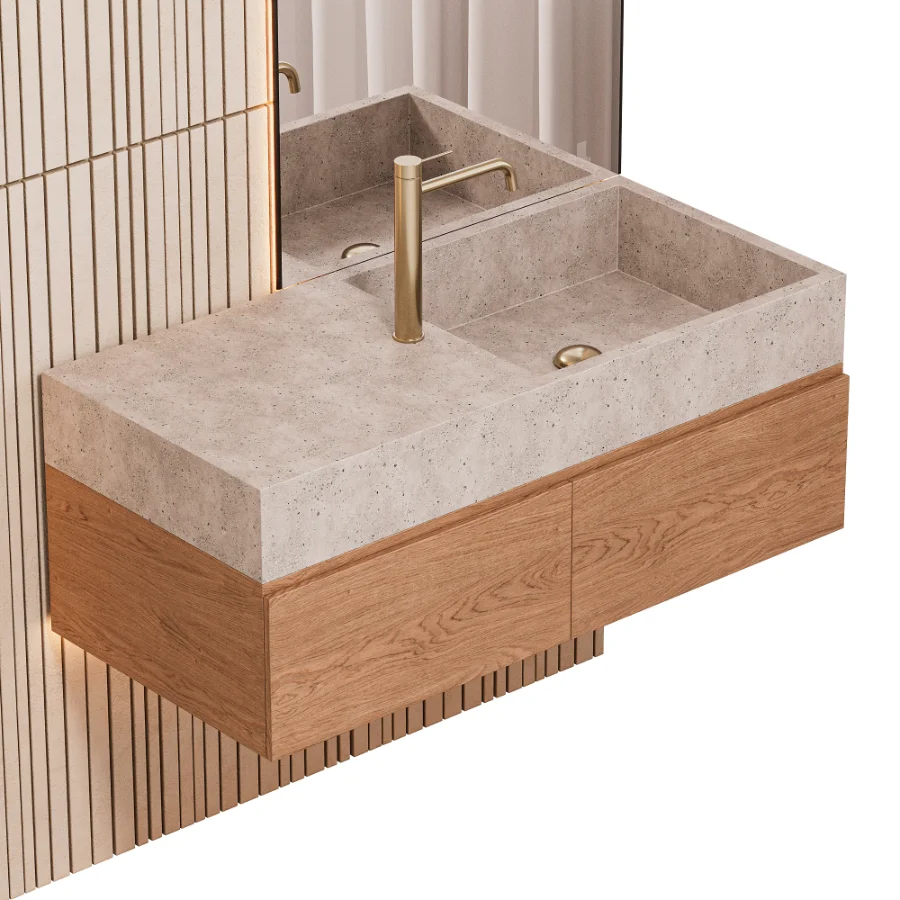 Concrete Bathroom Furniture Set 08 - Image 3