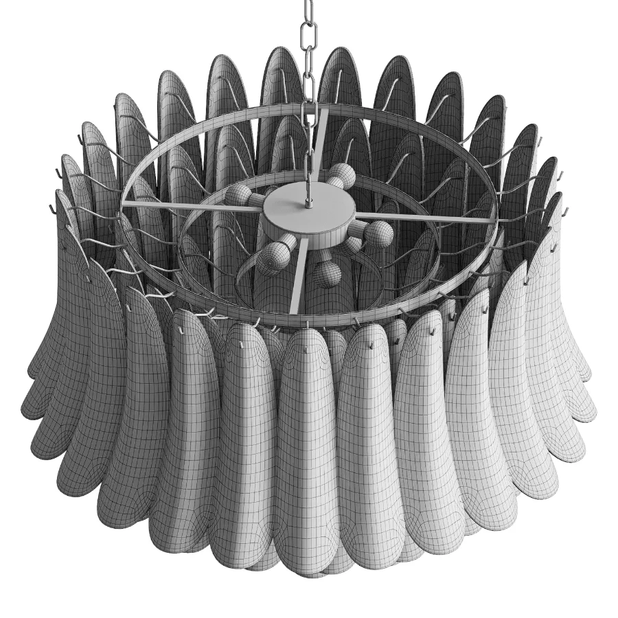 Petal Amber Murano Glass Chandelier - Image 4