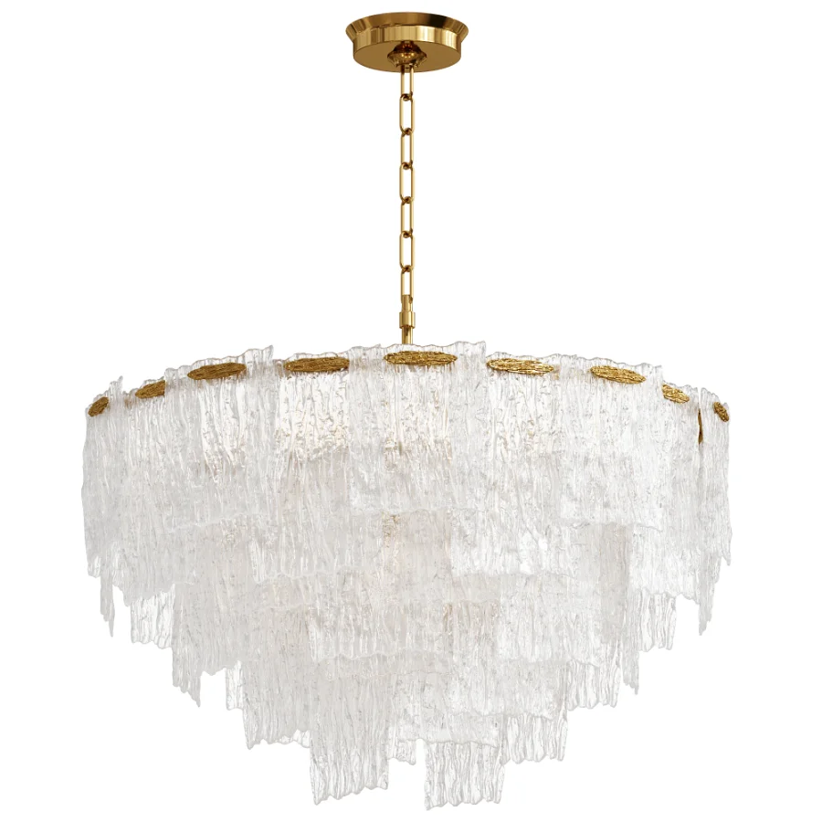 Round Ribbed Glass Chandelier By Garda Decor - Image 3