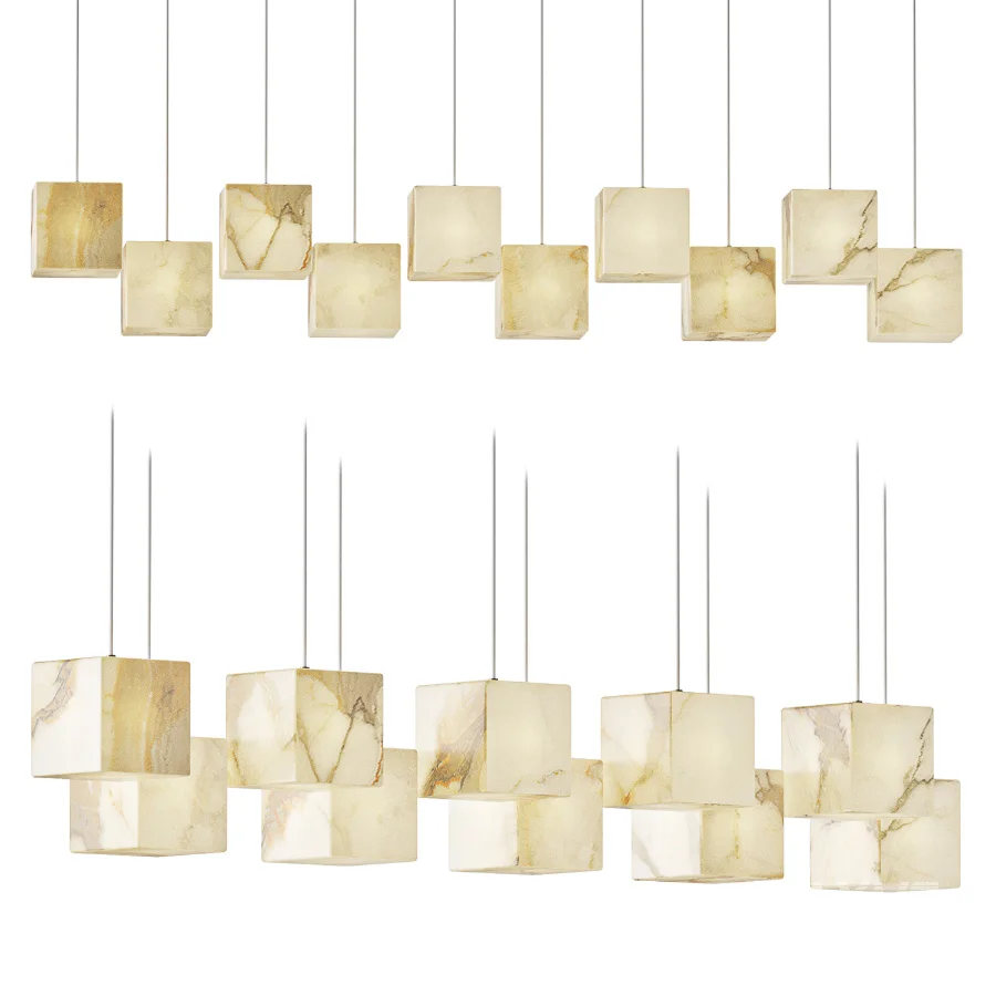 Alabaster Box Chandelier - Image 1