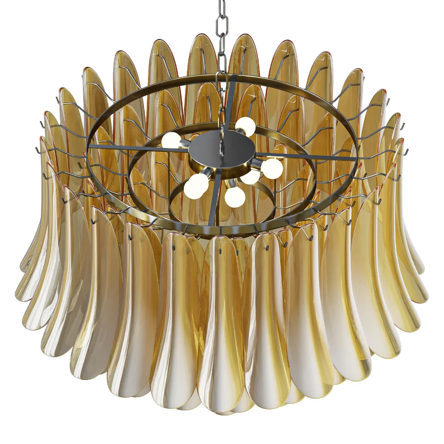 Petal Amber Murano Glass Chandelier - Image 3