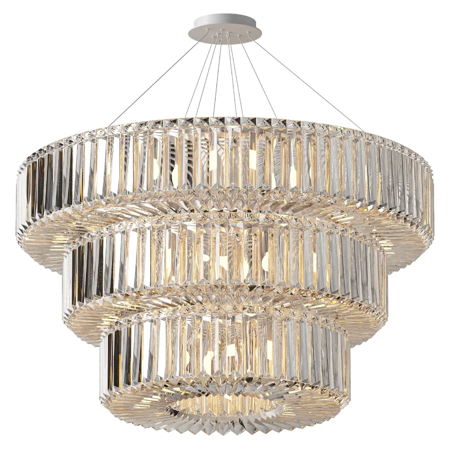 Allegri Crystal Rondelle 47 Inch 3 Tier Pendant - Image 1