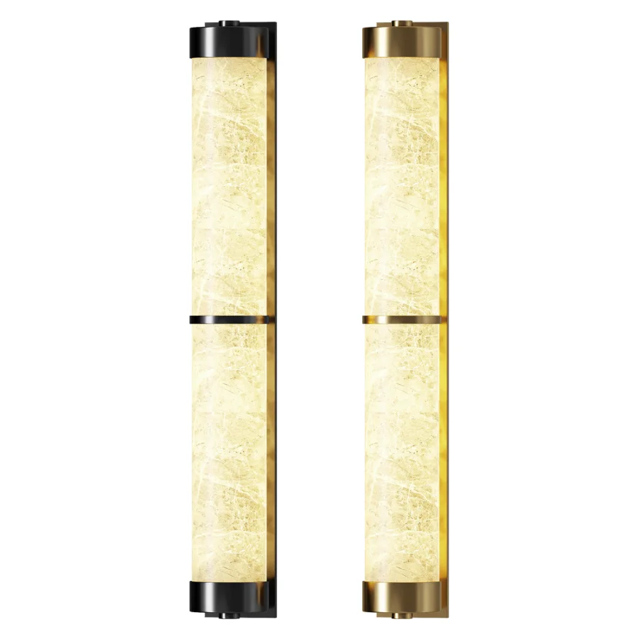 Lumes Design Cylindra Alabaster Brass Wall Light - Image 3