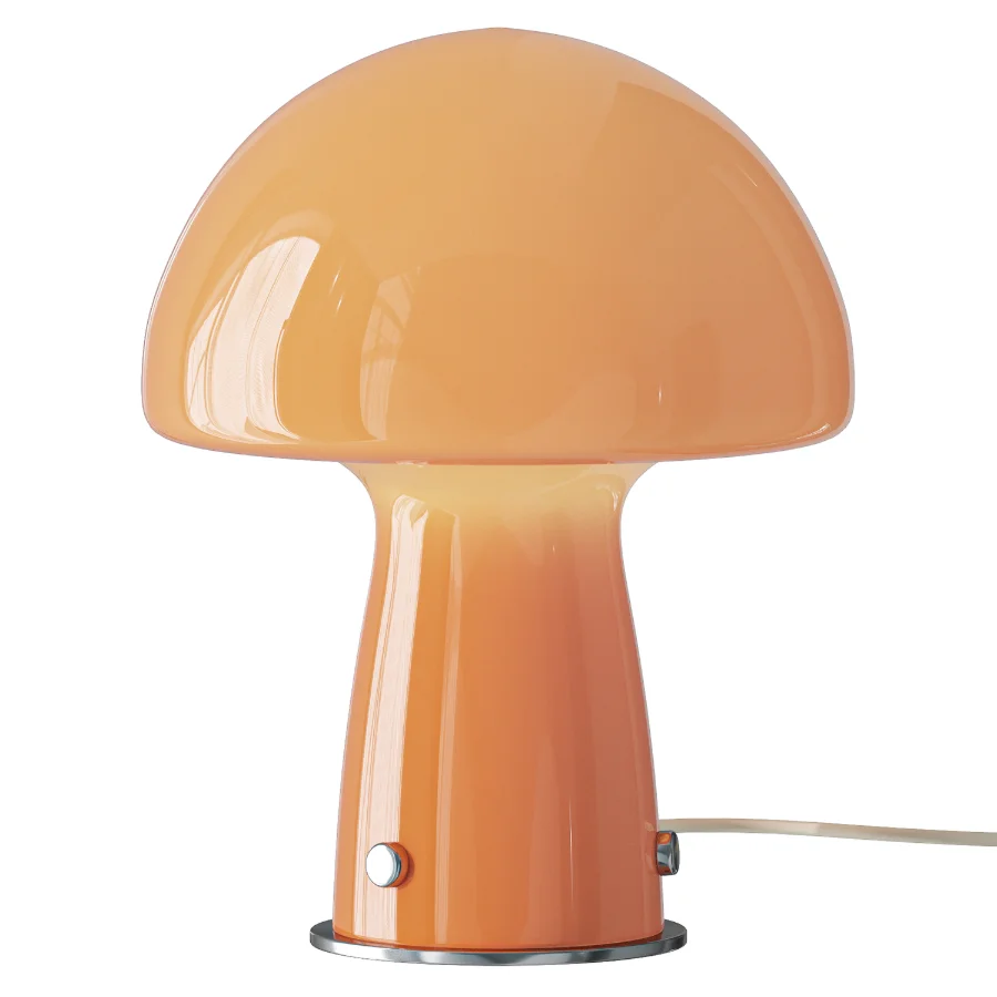 Danish Orange Glass Table Lamp - Image 3