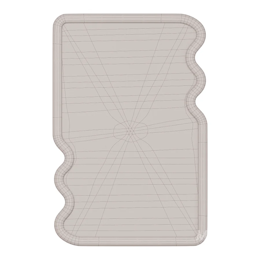 Scallop Edge Wood Rectangular Wall Mirror 03 - Image 3