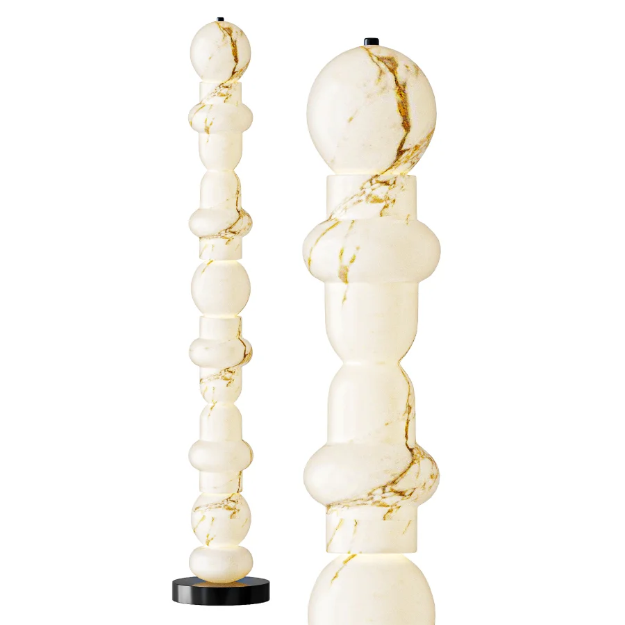 Column Alabaster Floor Lamp - Image 1
